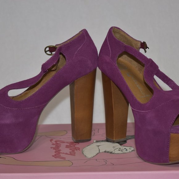 Like New Jeffrey Campbell Foxy Wood Platform Sandals Rose 6 - Picture 4 of 8